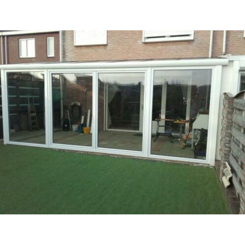4-delige schuifpui standaard wit kunststof 6000x2200