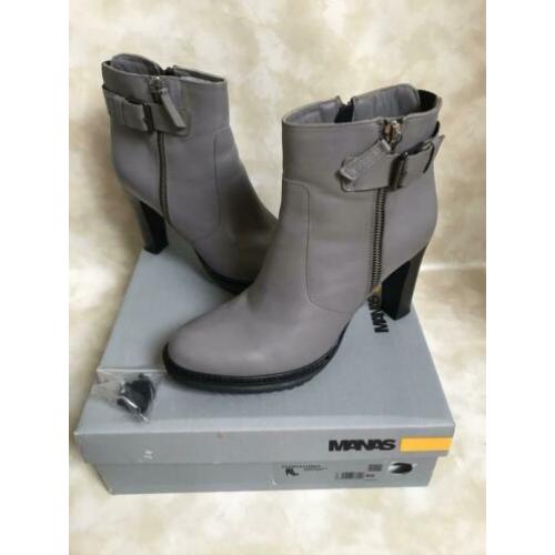 Zgan Grijze Manas leren laarsjes (Maat 40)