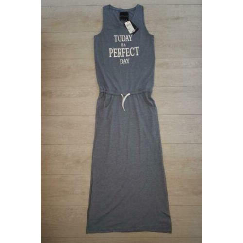 NIEUW PESCARA Blauwe zomerjurk lang, mt S