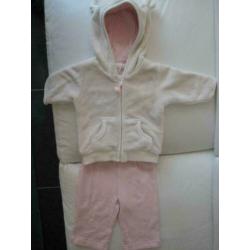 Baby Setje Ecru-Roze op Hangertje 68-74