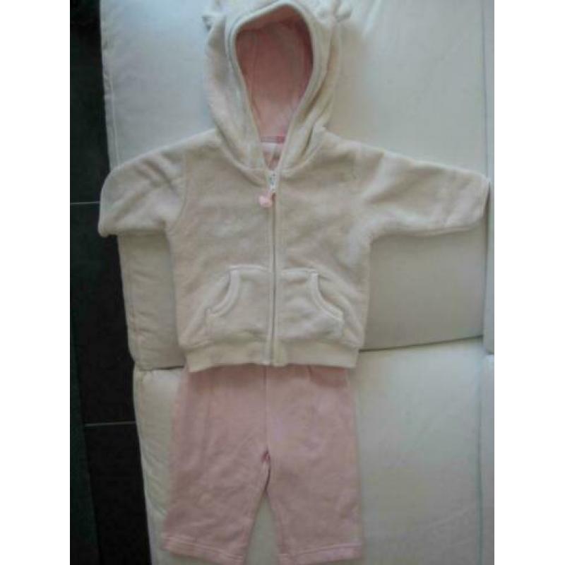 Baby Setje Ecru-Roze op Hangertje 68-74