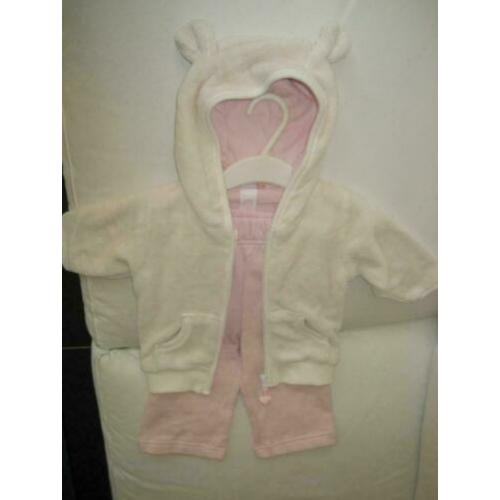Baby Setje Ecru-Roze op Hangertje 68-74