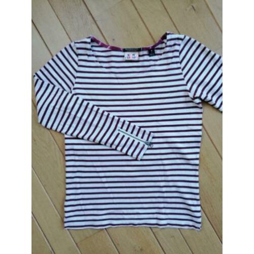 MAISON SCOTCH sweater ecru rood streep maat M - nieuw -