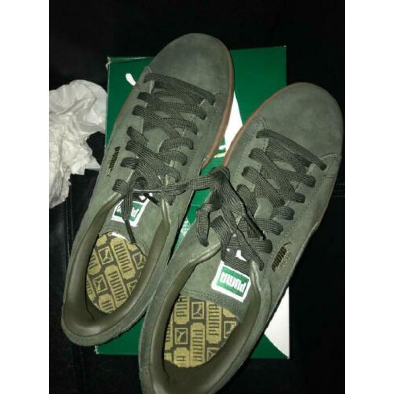 Puma suede khaki groen nieuw in doos maat 42