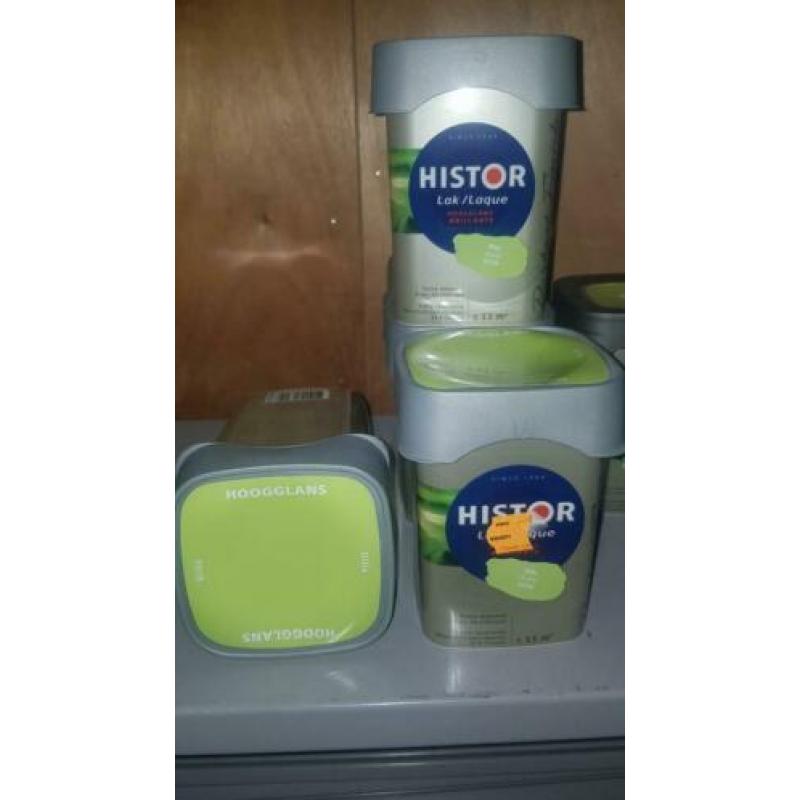 Partij verf lak histor div kleuren 195stuks