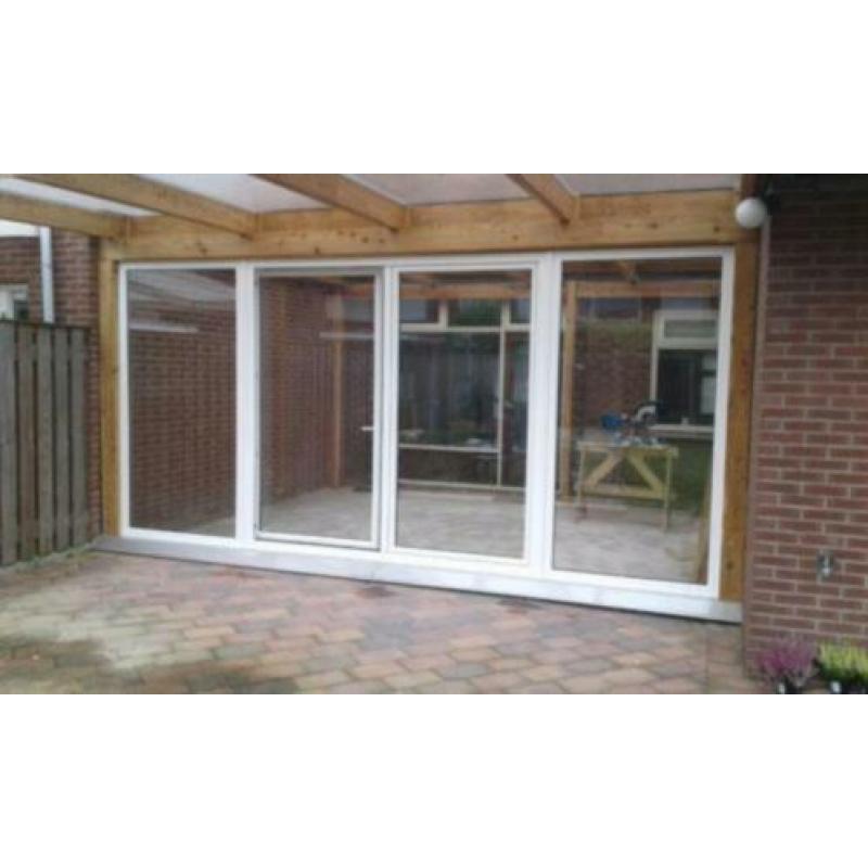 4-delige schuifpui standaard wit kunststof 6000x2200