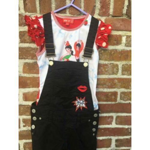 Cars jeans tuinbroek zwart maat 128-134