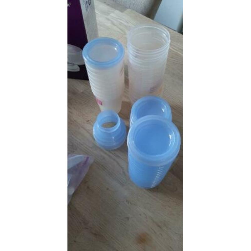 Avent elektrische kolf + handkolf + flesjes + bewaarbakjes