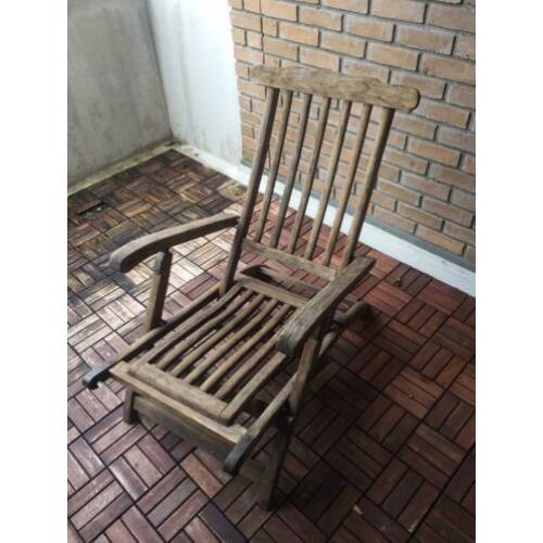 Houten tuinstoel met kussen