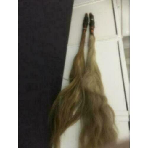 2 antieke Afrikaanse vliegenmeppers houtsnijwerk 85 cm