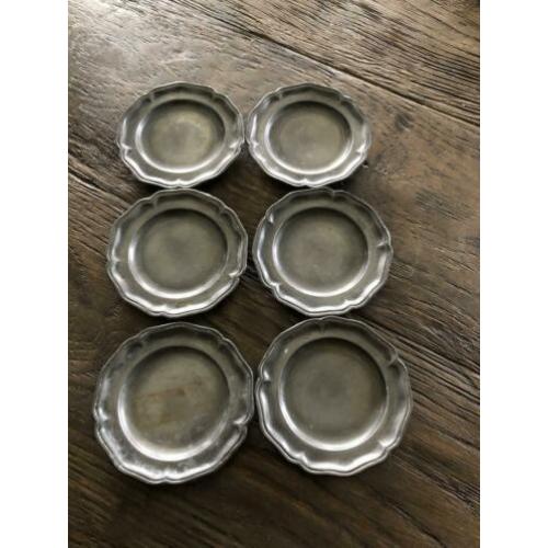 6 Tinnen onderzetters