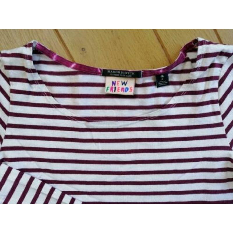 MAISON SCOTCH sweater ecru rood streep maat M - nieuw -
