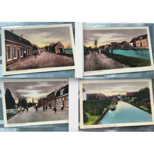 4 gekleurde ansichtkaarten van Harmelen - jaren 20