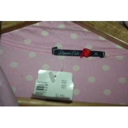 Steppin out nieuwe jurk polkadot stippen roze/ wit mt M