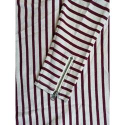 MAISON SCOTCH sweater ecru rood streep maat M - nieuw -
