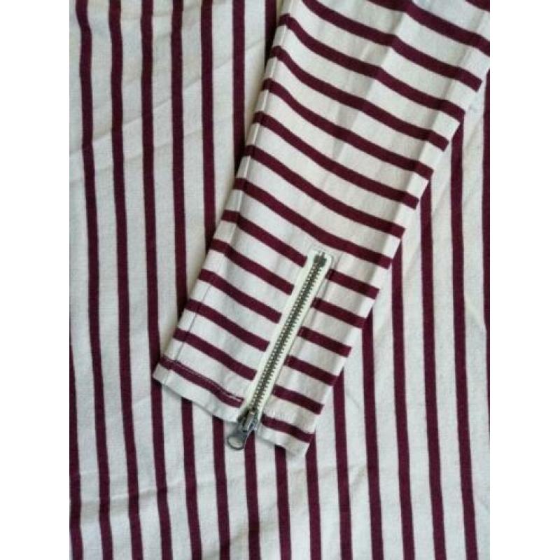 MAISON SCOTCH sweater ecru rood streep maat M - nieuw -
