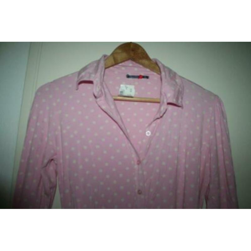 Steppin out nieuwe jurk polkadot stippen roze/ wit mt M