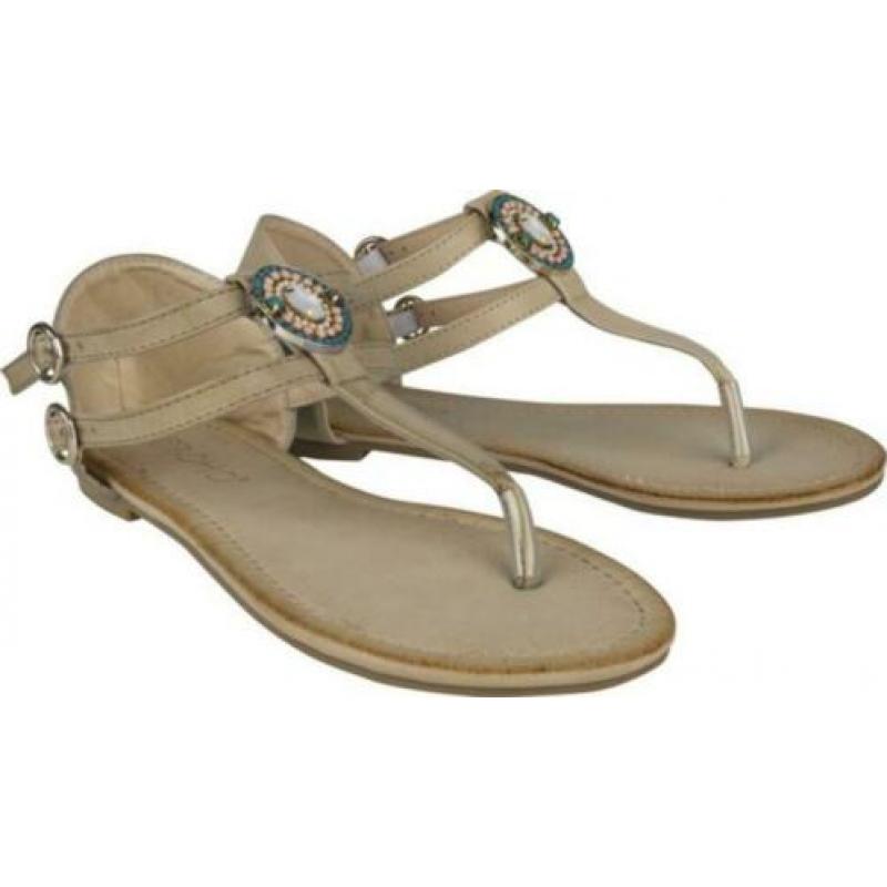 Boho style vlot groene of beige Slippers mt 39 KOOPJE