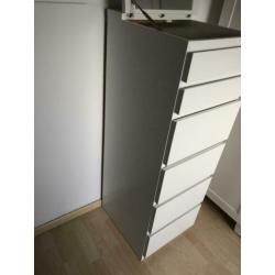 Ikea Ladekast 6 lades, wit, spiegelglas