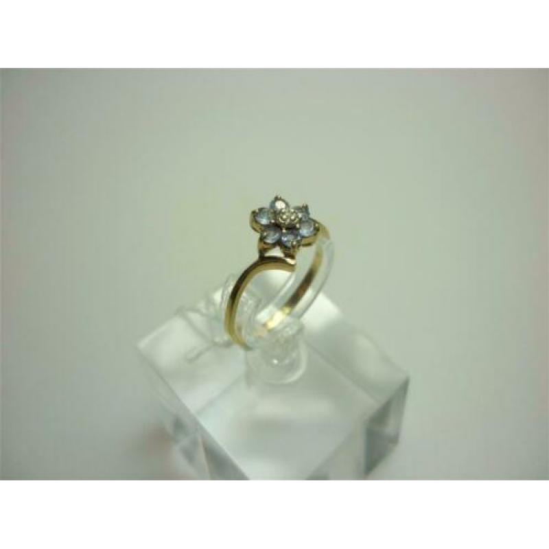 Ring goud met diamant en edelstenen / Z6284