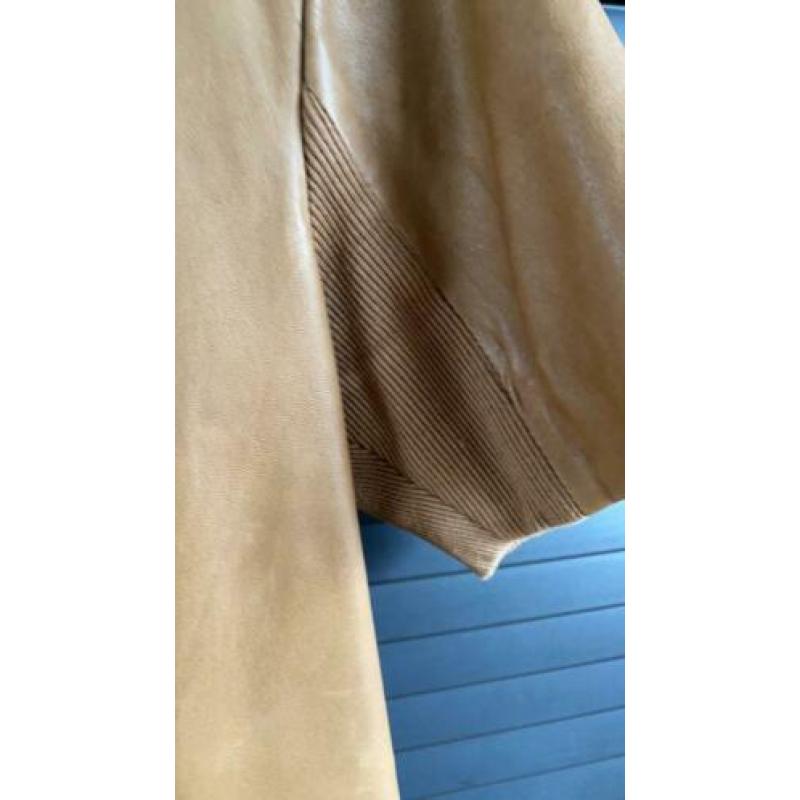 Leren jurk Anna van Toor maat 40 camel cognac
