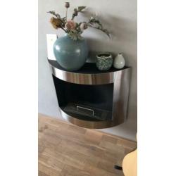 Roestvrijstalen sfeerhaard bio-ethanol, wandhaard
