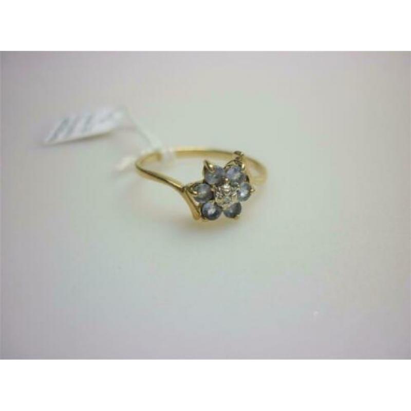 Ring goud met diamant en edelstenen / Z6284