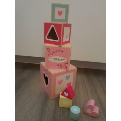 Blokkentoren/vormen little dutch roze