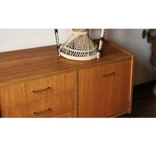 Vintage dressoir ladekast teak retro jaren 60 70