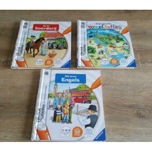 3 tiptoi boeken op de boerderij wereldatlas engels