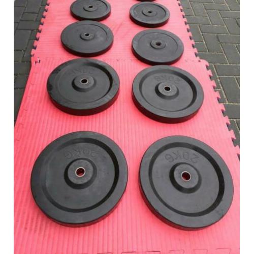 130 KILO rubber coated GEWICHTEN SET
