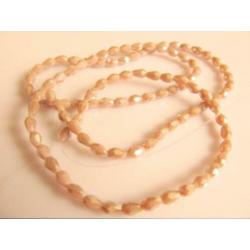 Kristalglas druppel kraal donker beige circa 5x3.5 mm