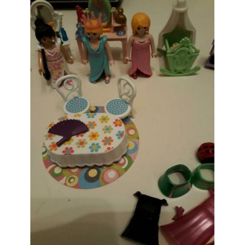 Playmobil prinsessen set babykamer, eethoek, kaptafels...