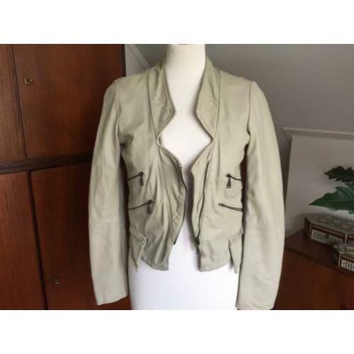 Zara woman leren jasje beige mt s