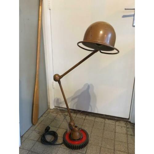 Vintage twee armige Jielde lamp in kleur taupe