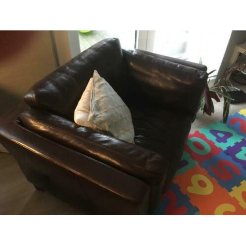 Heerlijke bruin leren loveseat