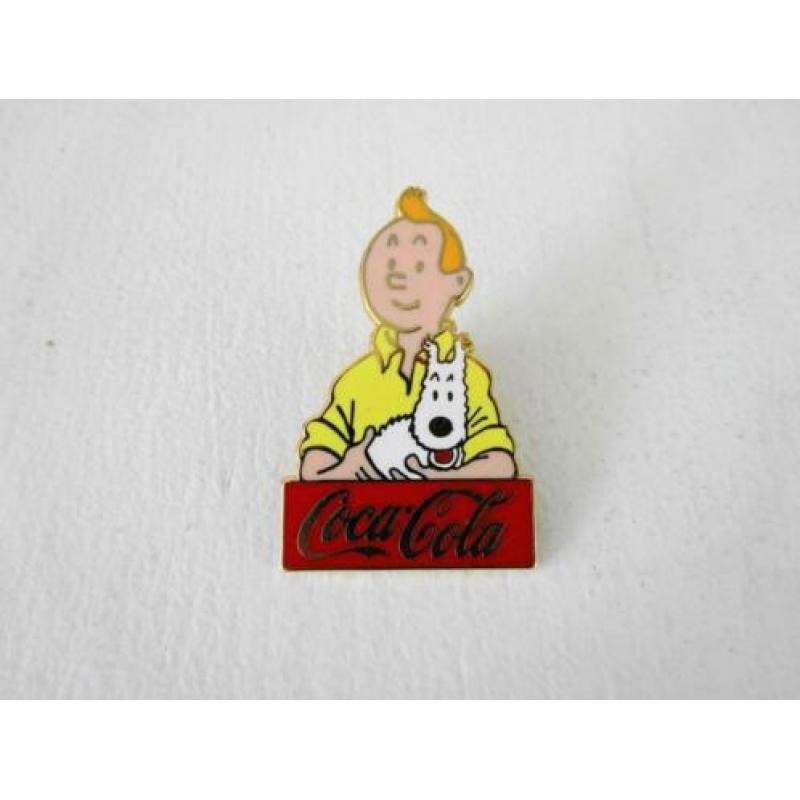 Kuifje pin speldje Kuifje en Bobbie Coca Cola reclame