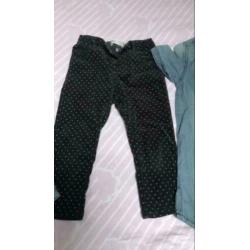 denim jurk spijker blouse rib broek legging maat 92 zgan