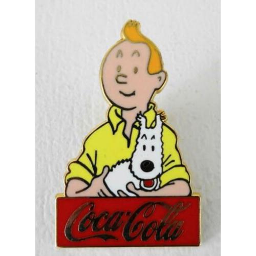 Kuifje pin speldje Kuifje en Bobbie Coca Cola reclame