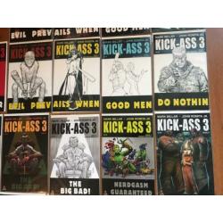 Kick-Ass 3 complete serie #1-8 + all variants! NM, Marvel