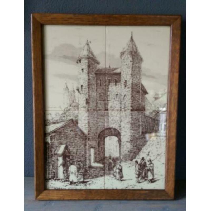 Vierdelig tegeltableau van de Helpoort te Maastricht