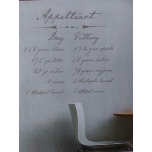 Muursticker recept Appeltaart makkelijk verwijderen *Etage3*