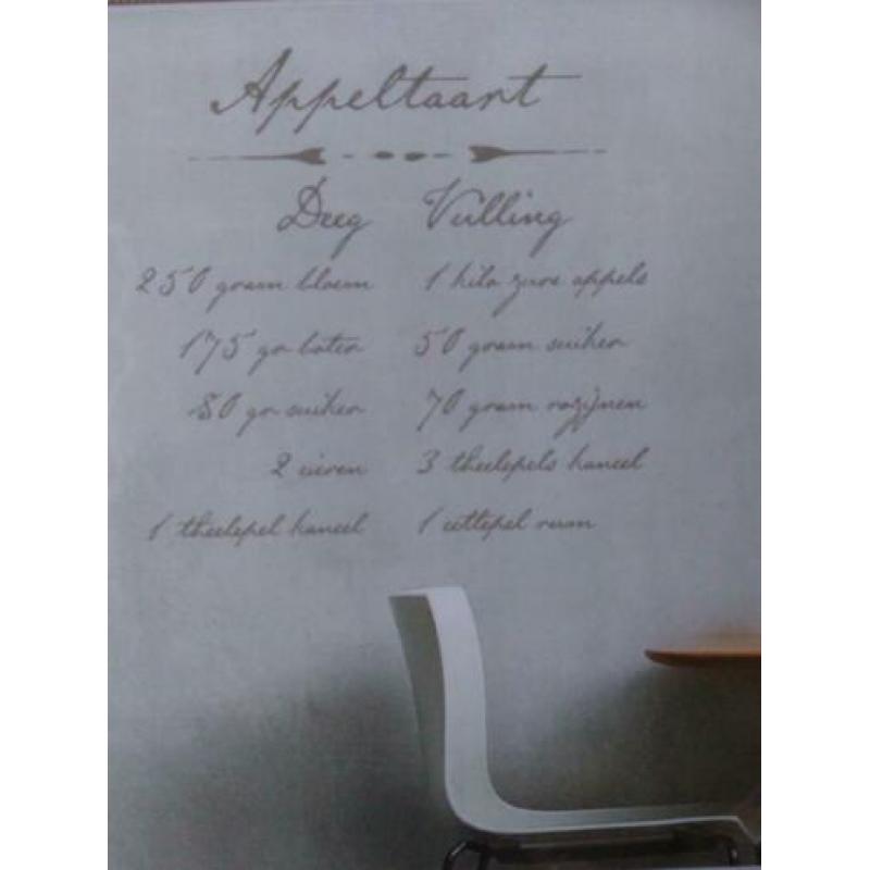 Muursticker recept Appeltaart makkelijk verwijderen *Etage3*