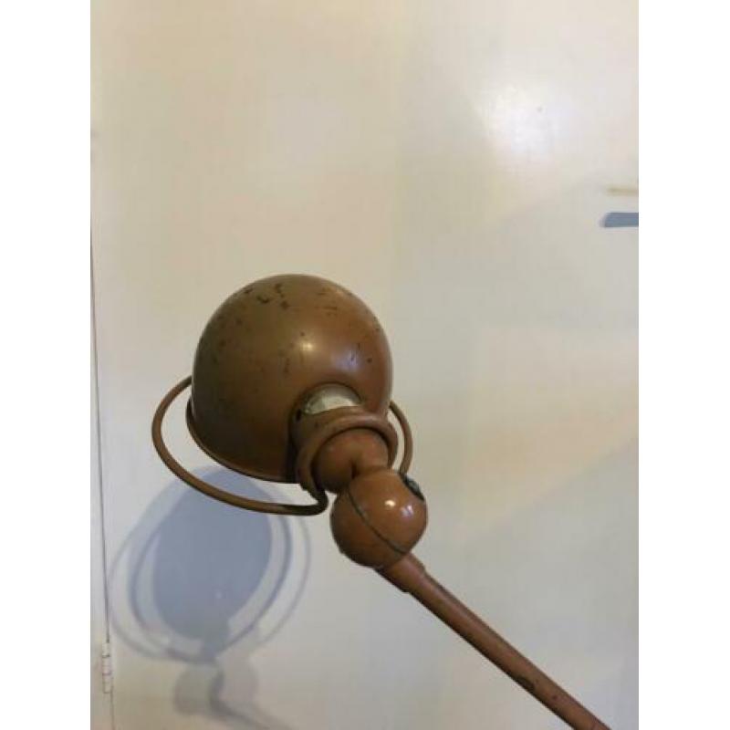 Vintage twee armige Jielde lamp in kleur taupe