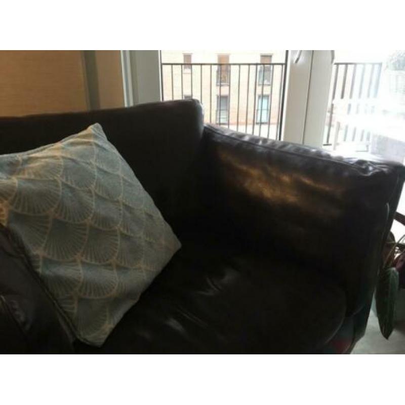 Heerlijke bruin leren loveseat