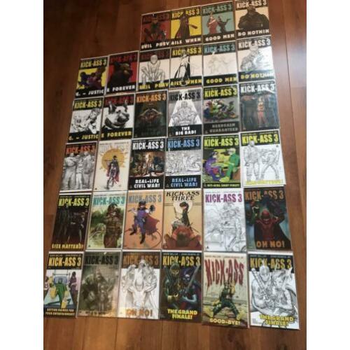 Kick-Ass 3 complete serie #1-8 + all variants! NM, Marvel