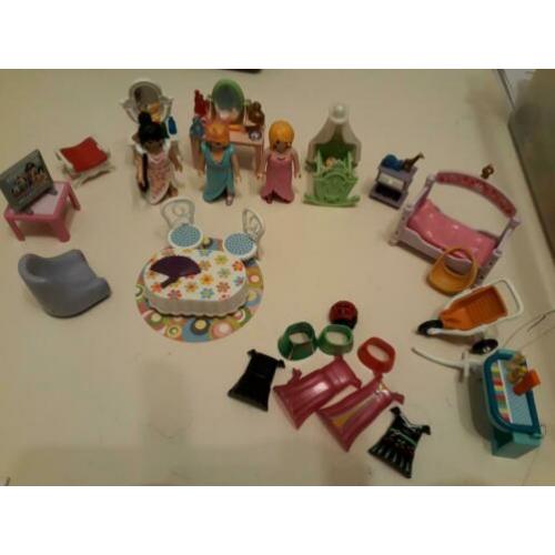 Playmobil prinsessen set babykamer, eethoek, kaptafels...