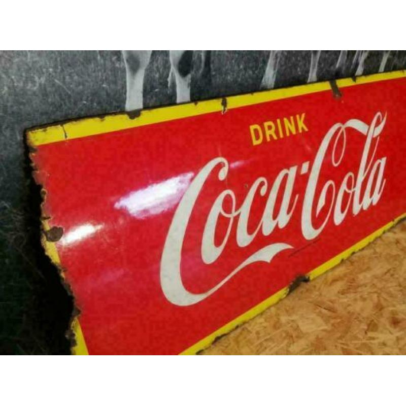Reclamebord, Coca Cola, emaille, groot, 1955