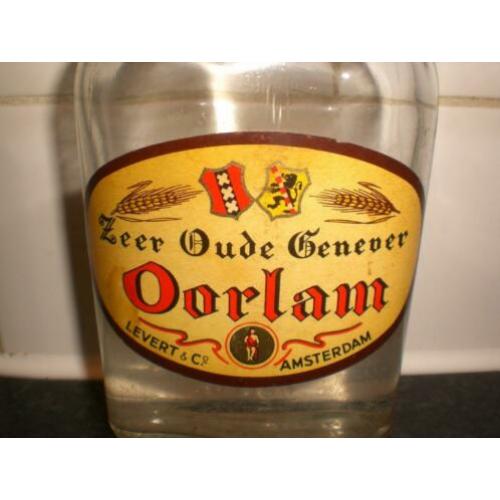 OUDE zakflacon Zeer oude Genever Oorlam Levert & co A'dam