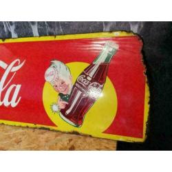 Reclamebord, Coca Cola, emaille, groot, 1955